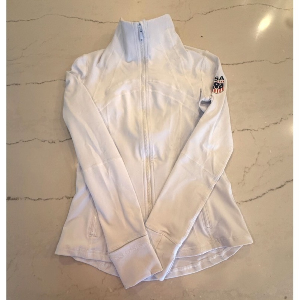 USA Lacrosse Women's Scuba Full Zip White Jacket, Size S, NWOT‎